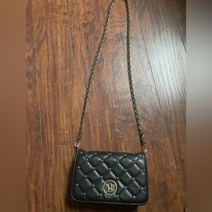 Black cross body with gold chain